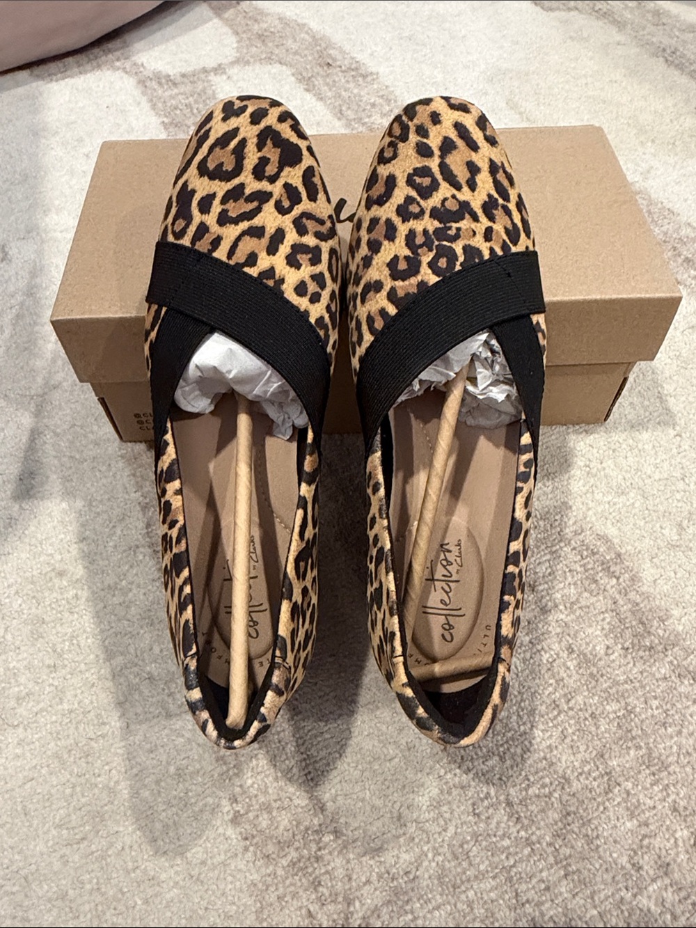 Collection B Leopard-Print Slip-On Flats in Tan and Black
